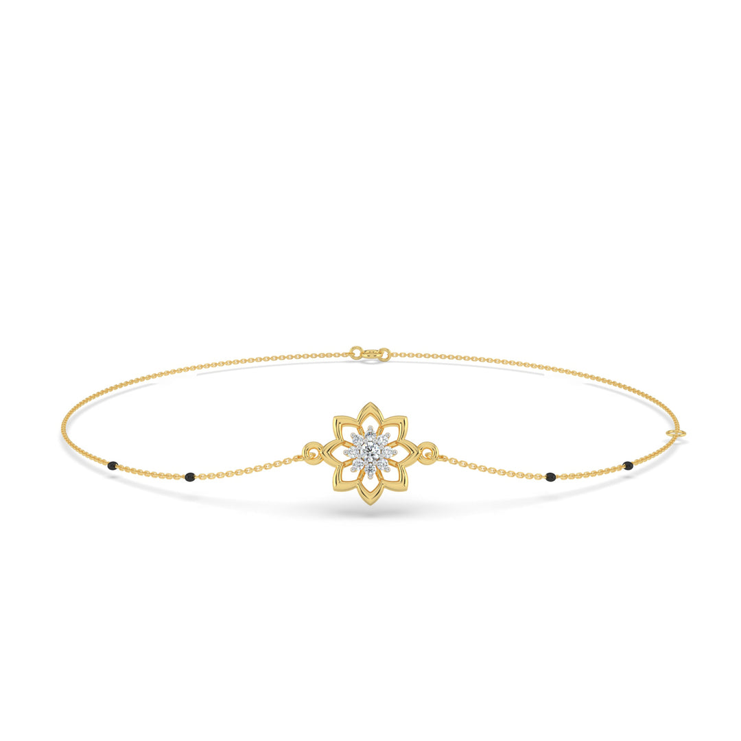 Petal Glow Lab Diamond Mangalsutra Bracelet