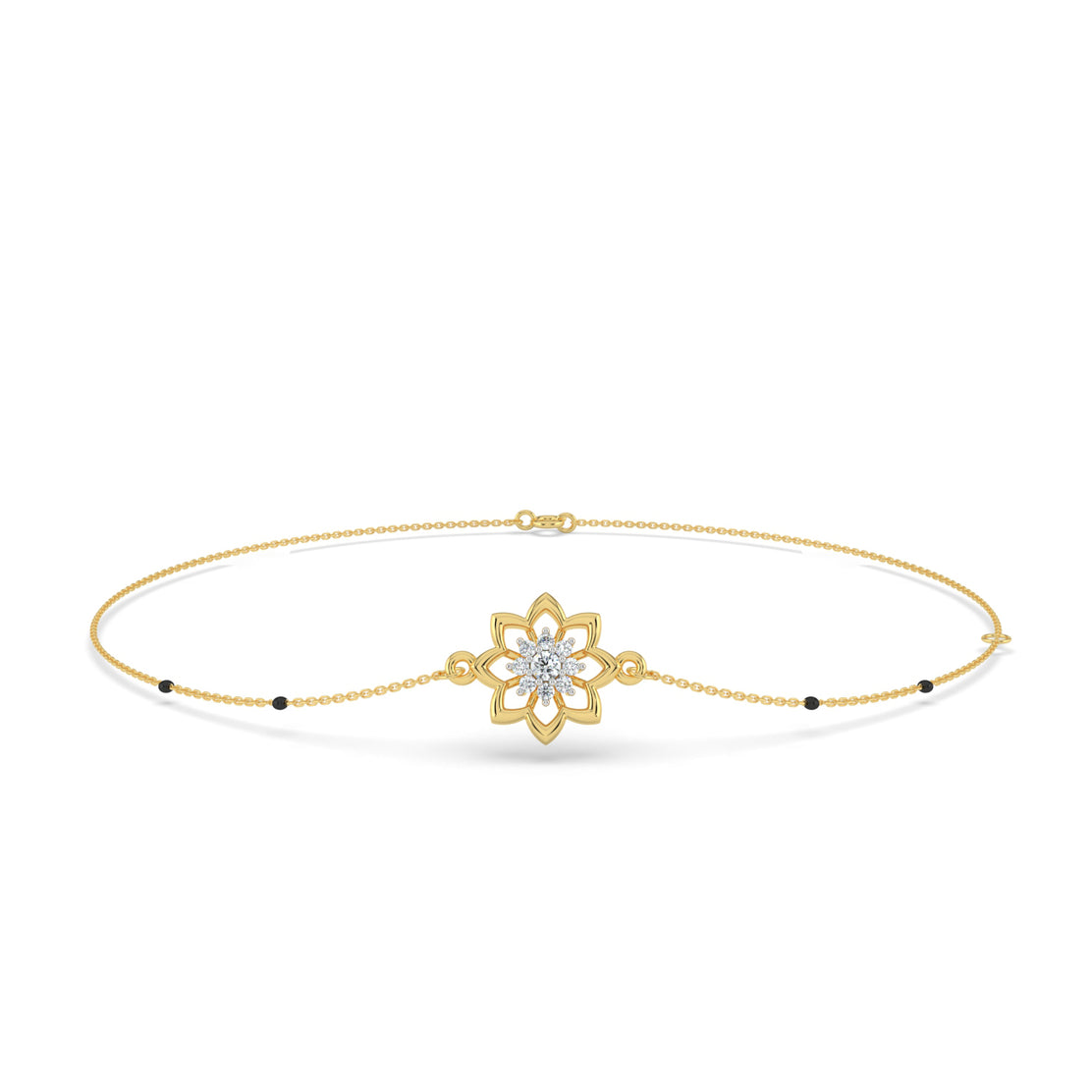 Petal Glow Lab Diamond Mangalsutra Bracelet