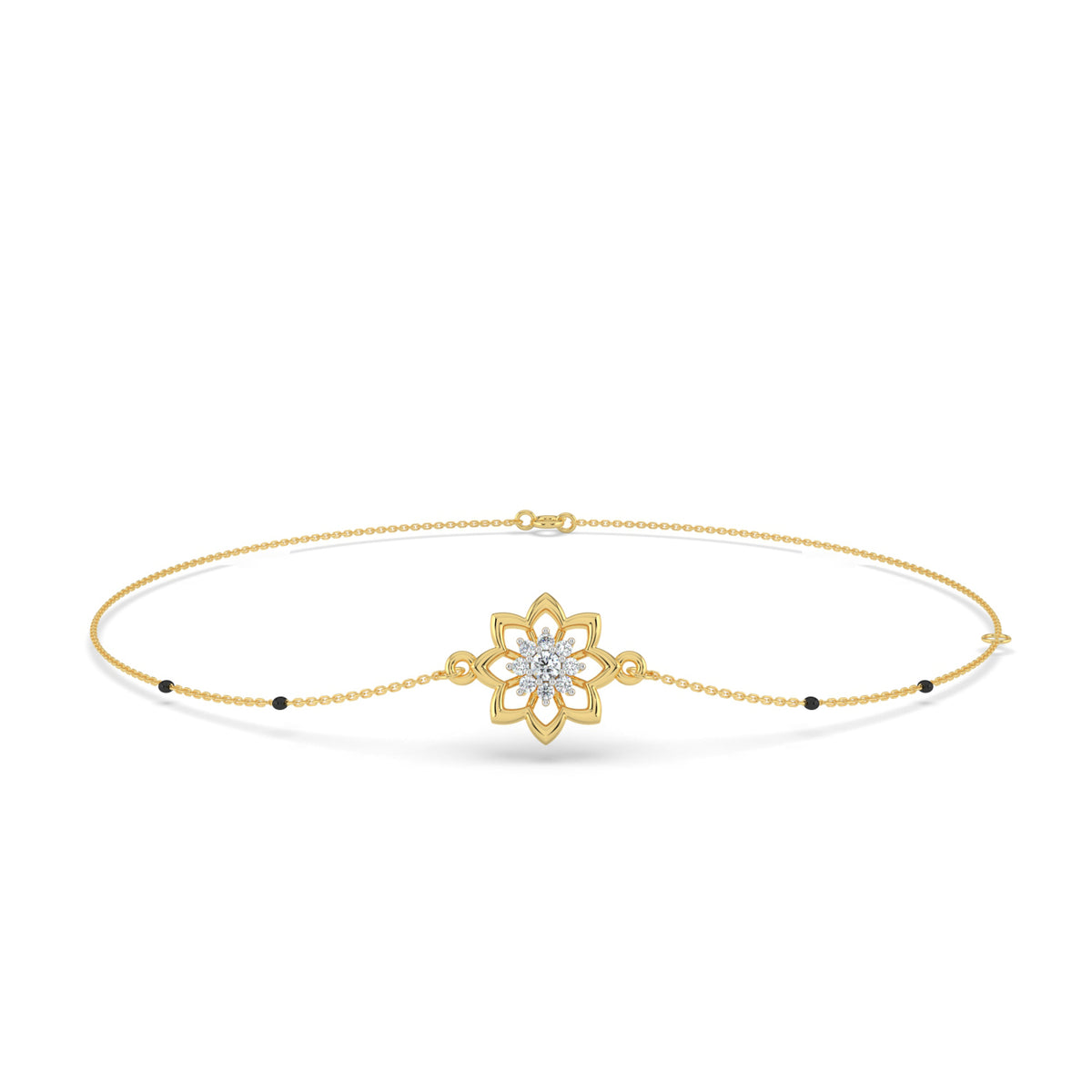 Petal Glow Lab Diamond Mangalsutra Bracelet