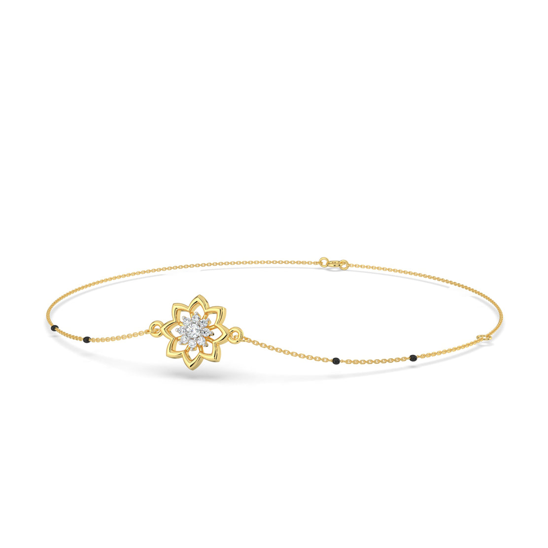 Petal Glow Lab Diamond Mangalsutra Bracelet