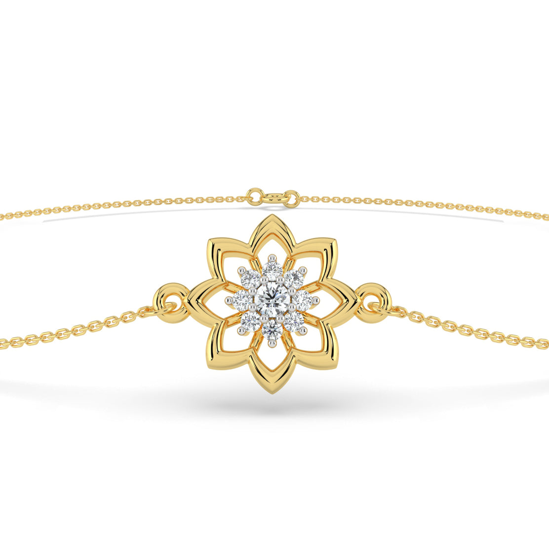 Petal Glow Lab Diamond Mangalsutra Bracelet