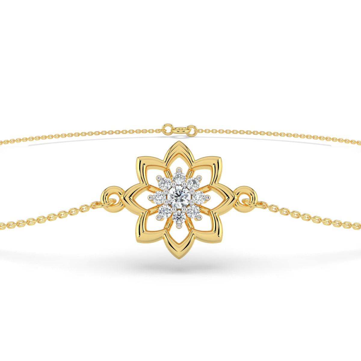 Petal Glow Lab Diamond Mangalsutra Bracelet