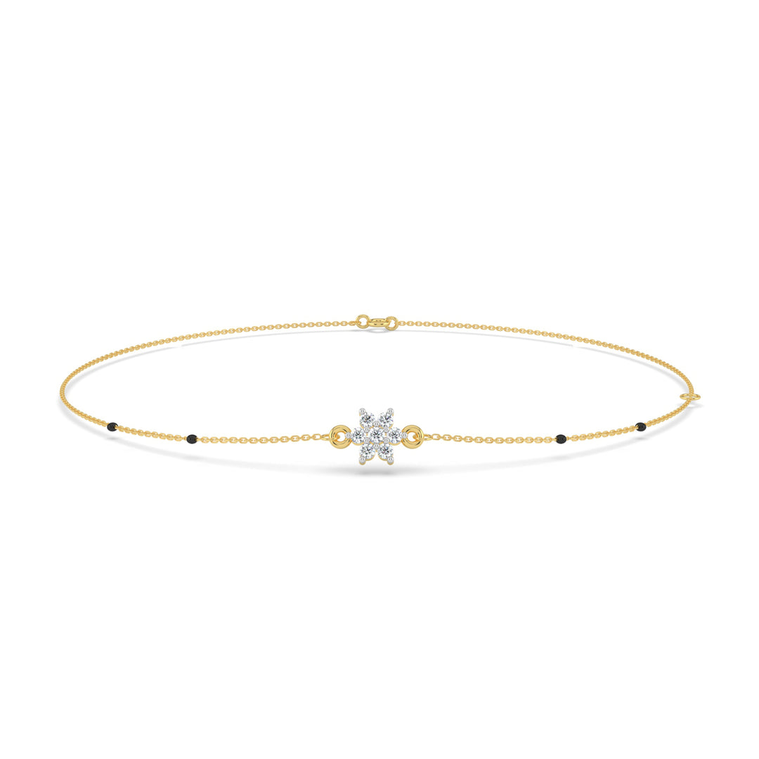 Delicate Floral Lab Diamond Mangalsutra Bracelet