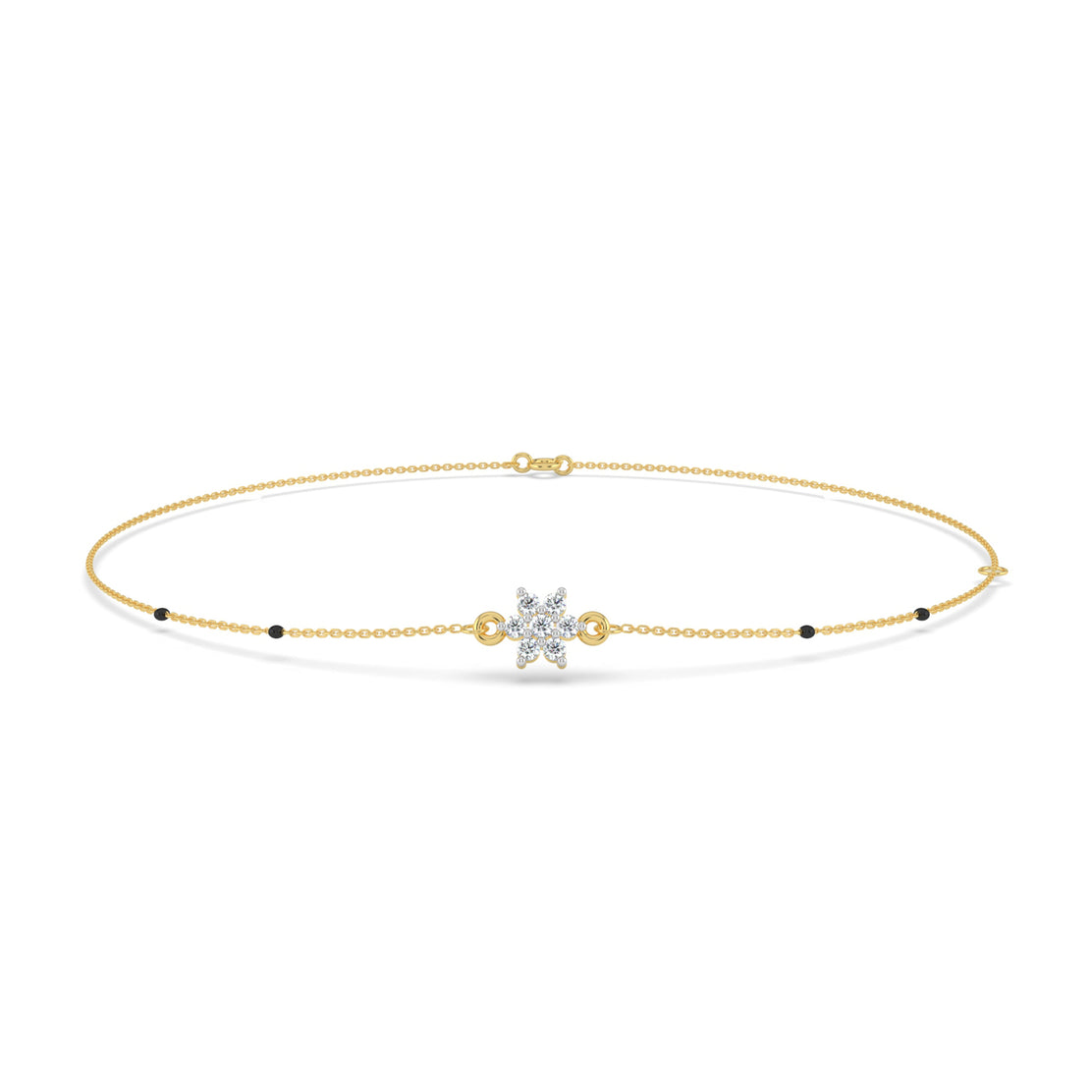 Delicate Floral Lab Diamond Mangalsutra Bracelet