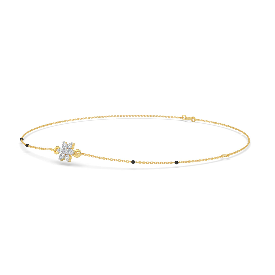 Delicate Floral Lab Diamond Mangalsutra Bracelet