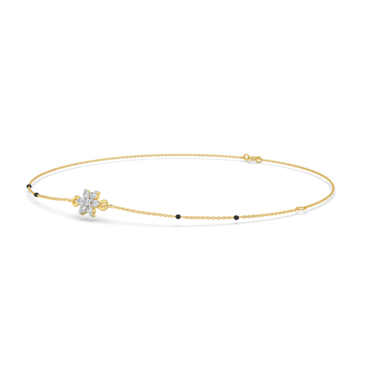 Delicate Floral Lab Diamond Mangalsutra Bracelet