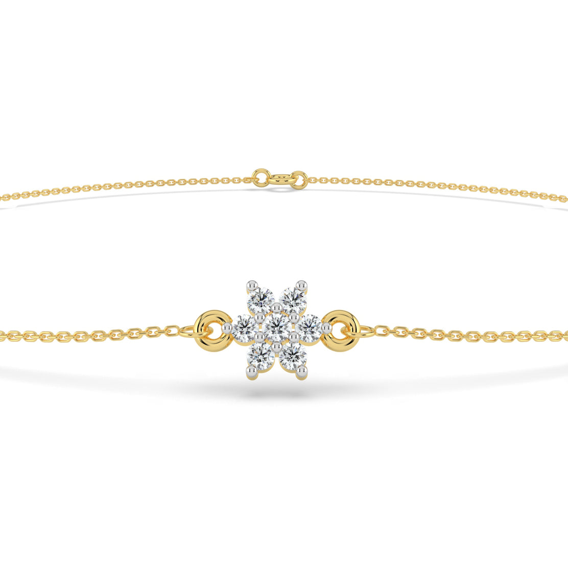 Delicate Floral Lab Diamond Mangalsutra Bracelet