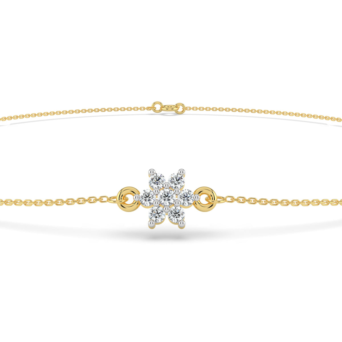 Delicate Floral Lab Diamond Mangalsutra Bracelet