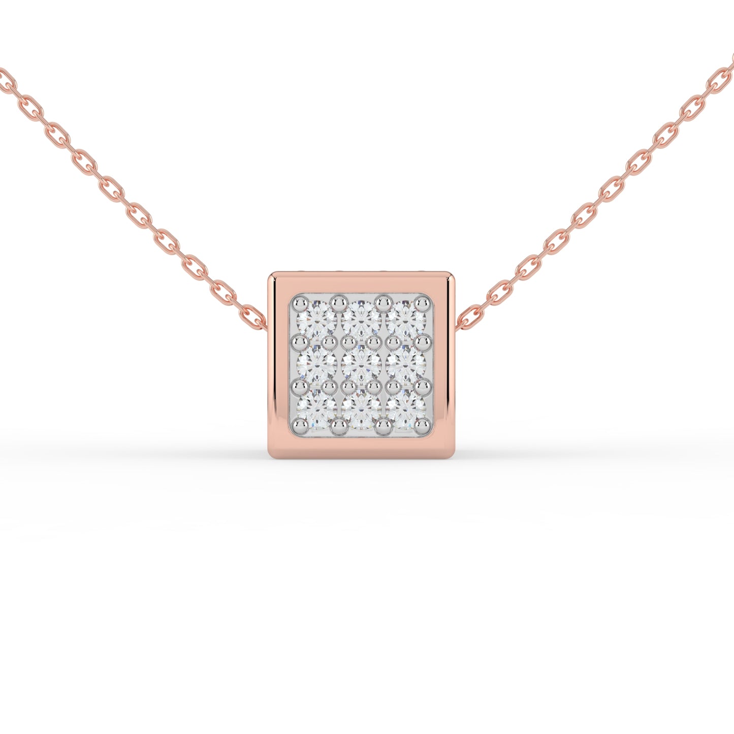 Lucky Cube Lab Diamond Pendant (With Chain)