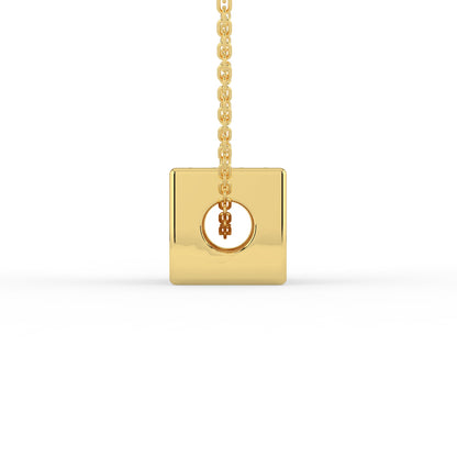 Lucky Cube Lab Diamond Pendant (With Chain)