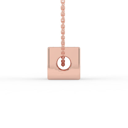 Lucky Cube Lab Diamond Pendant (With Chain)