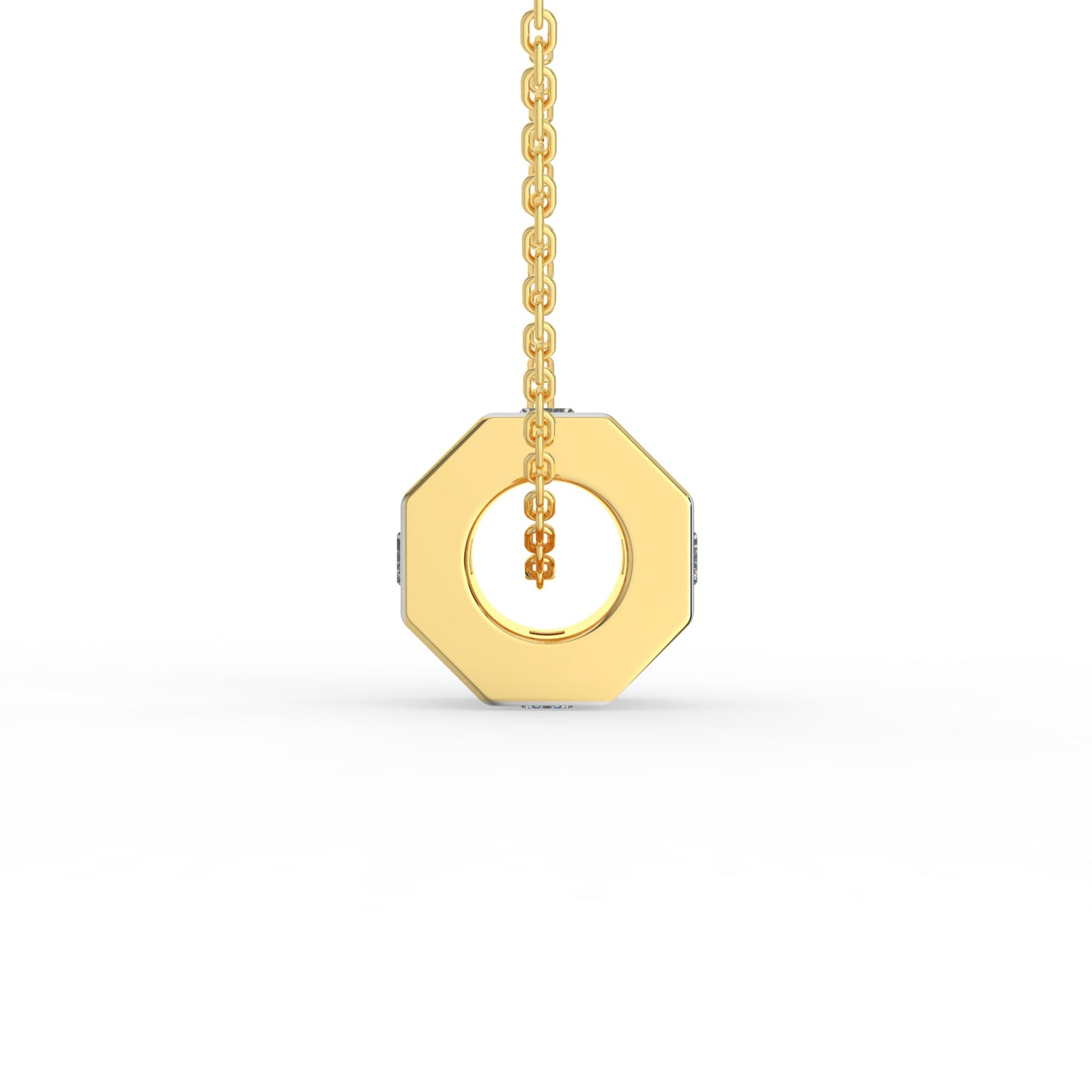 Baguette Lab Diamond Barrel Pendant (With Chain)