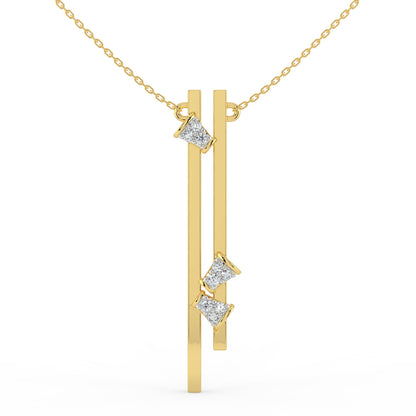 Aurora Lab Diamond Bar Necklace