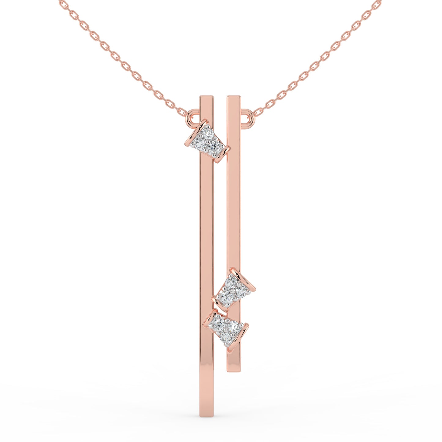 Aurora Lab Diamond Bar Necklace