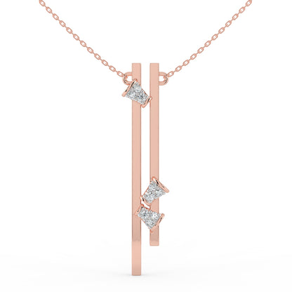 Aurora Lab Diamond Bar Necklace