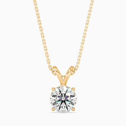 25 Cent Classic Solitaire Pendant (With Chain)