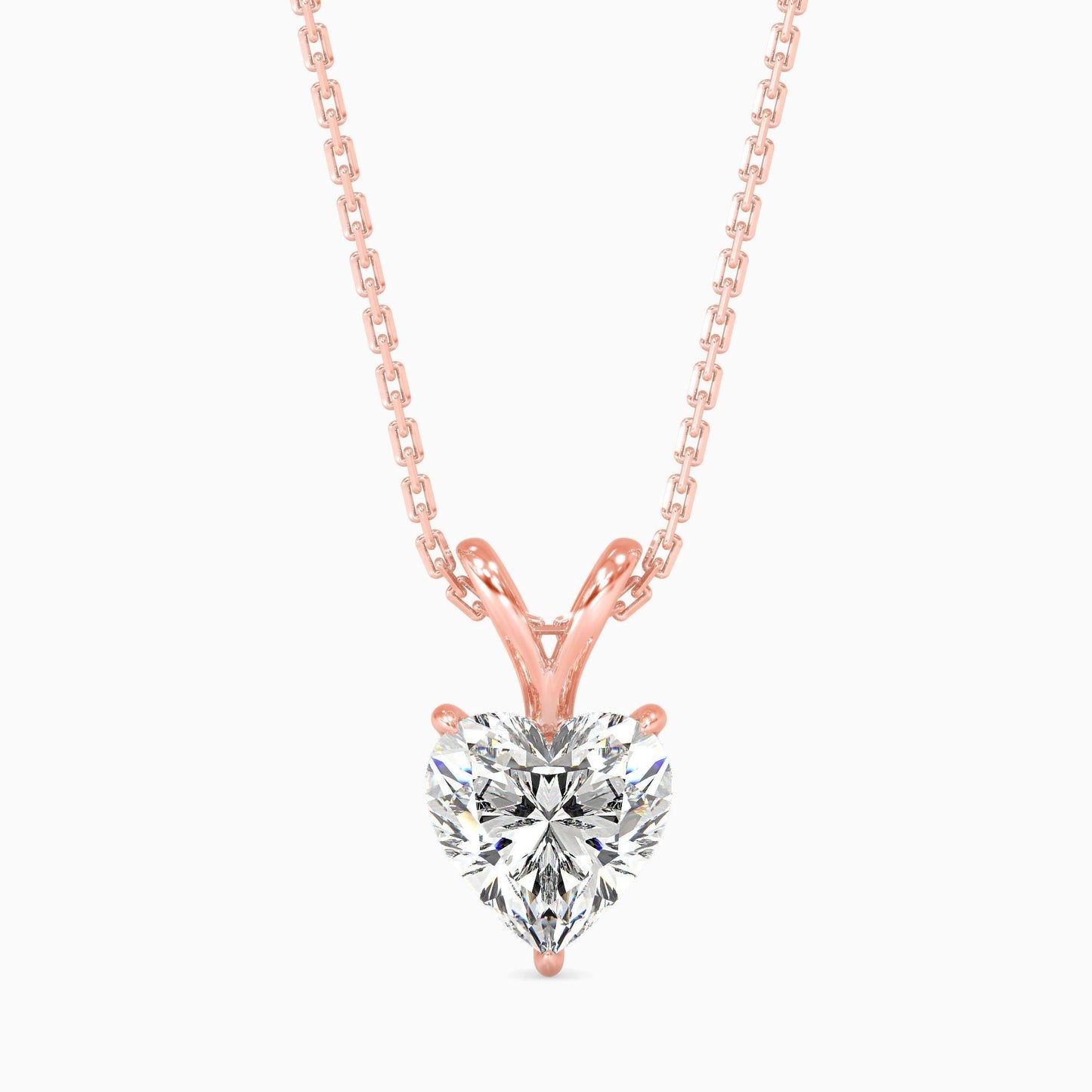 25 Cent Heart Solitaire Pendant (With Chain)