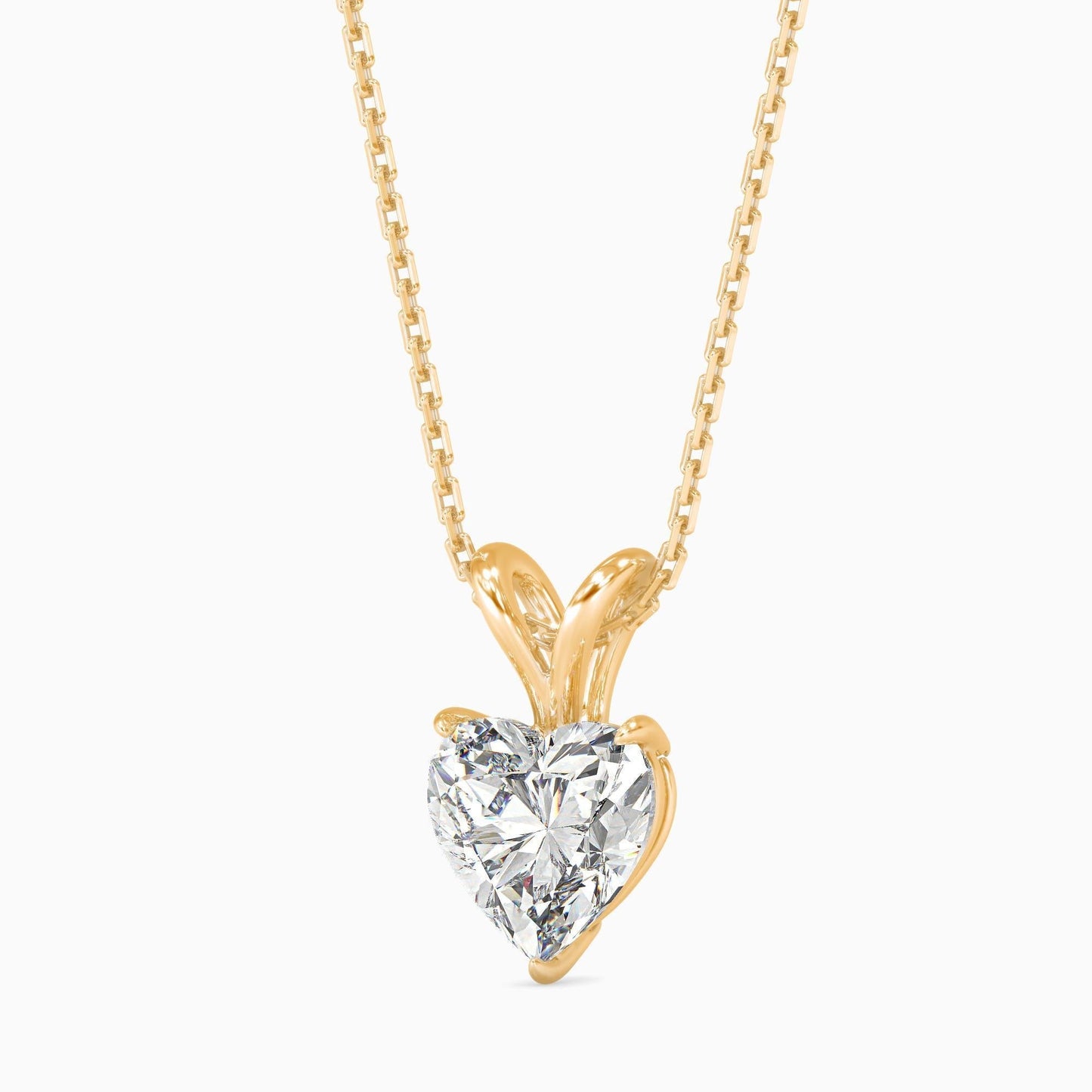 25 Cent Heart Solitaire Pendant (With Chain)