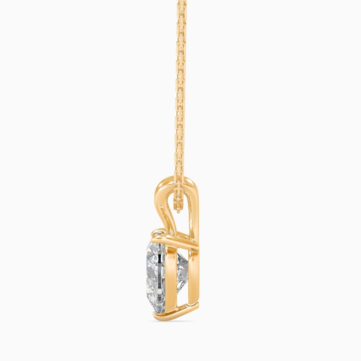 25 Cent Heart Solitaire Pendant (With Chain)
