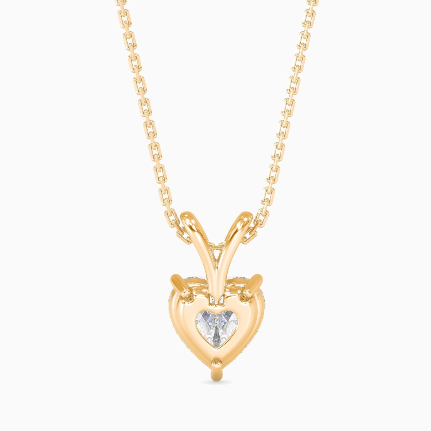 25 Cent Heart Solitaire Pendant (With Chain)