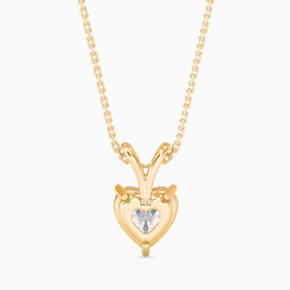 25 Cent Heart Solitaire Pendant (With Chain)
