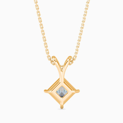 25 Cent Princess Solitaire Pendant (With Chain)