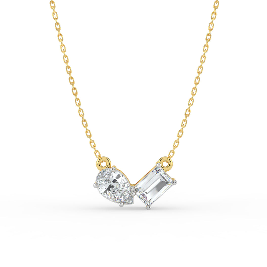 Gema Dual Stone Lab Diamond Necklace