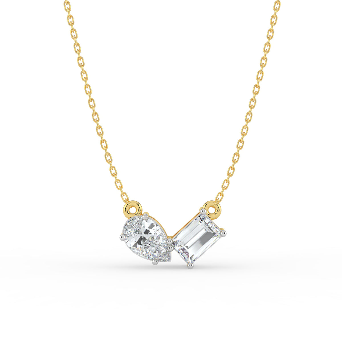 Gema Dual Stone Lab Diamond Necklace