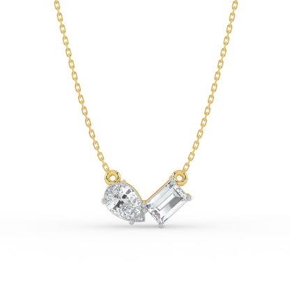 Gema Dual Stone Lab Diamond Necklace