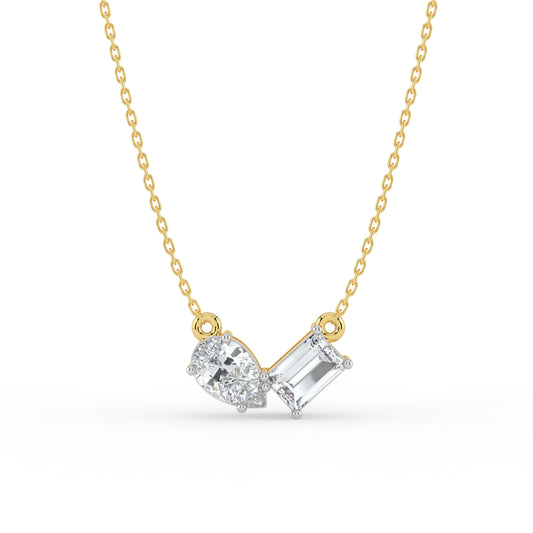 Gema Dual Stone Lab Diamond Necklace