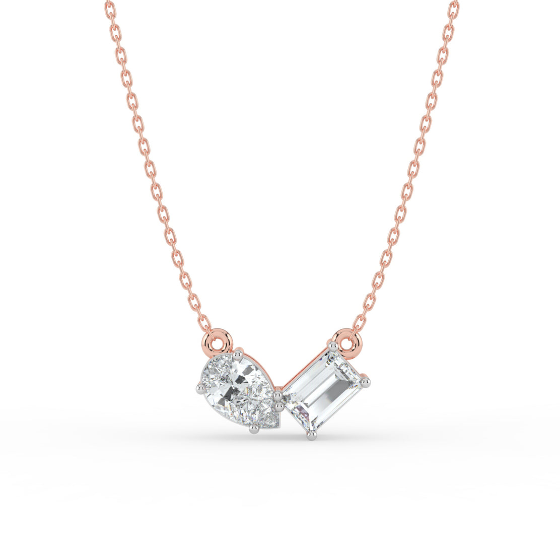 Gema Dual Stone Lab Diamond Necklace