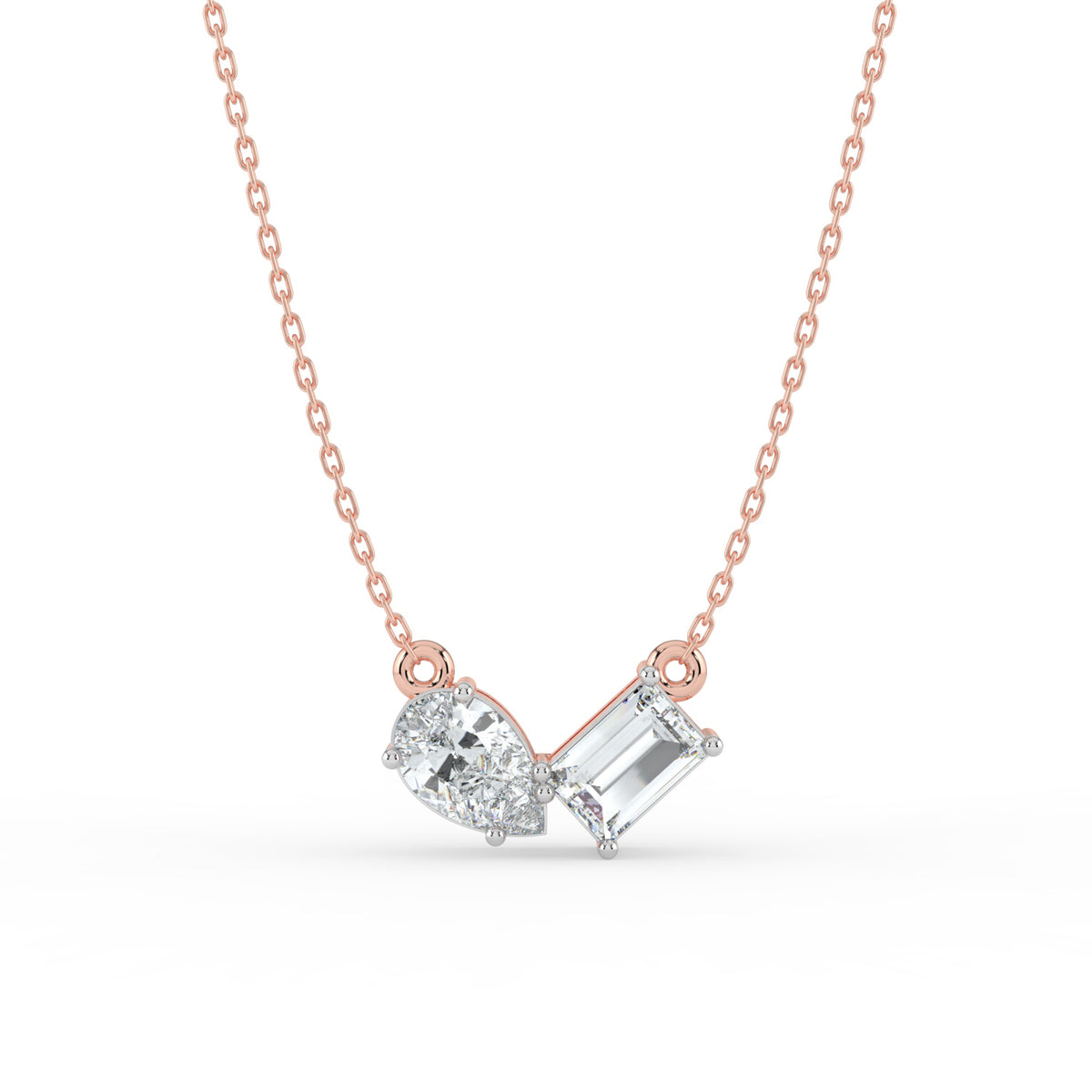 Gema Dual Stone Lab Diamond Necklace