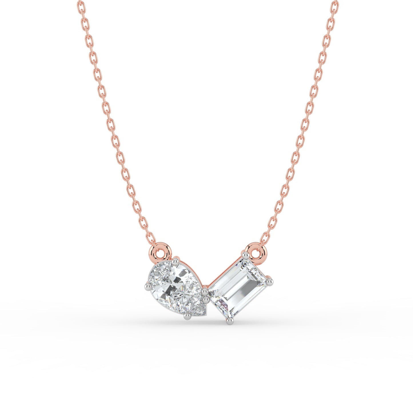 Gema Dual Stone Lab Diamond Necklace
