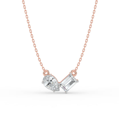 Gema Dual Stone Lab Diamond Necklace