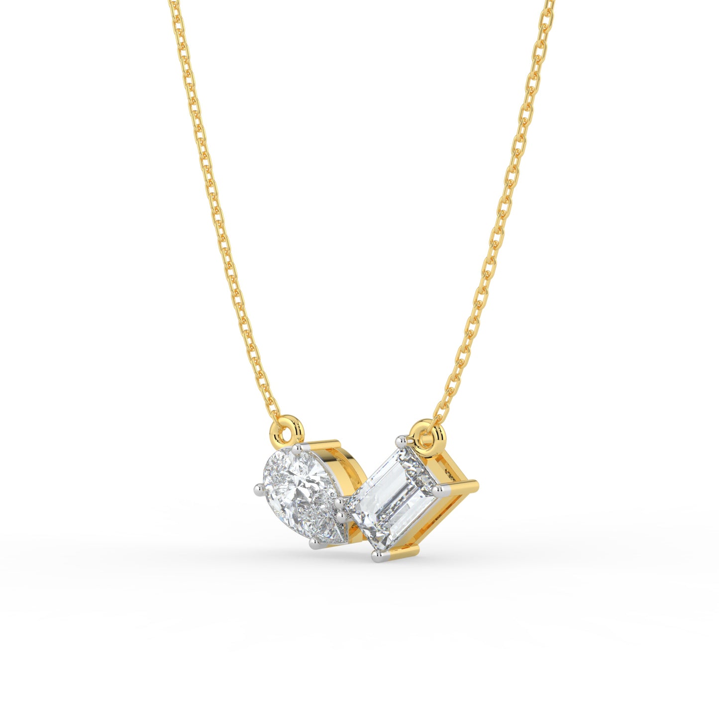 Gema Dual Stone Lab Diamond Necklace