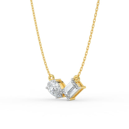 Gema Dual Stone Lab Diamond Necklace