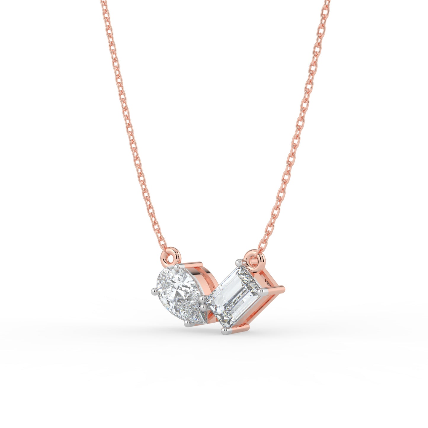 Gema Dual Stone Lab Diamond Necklace