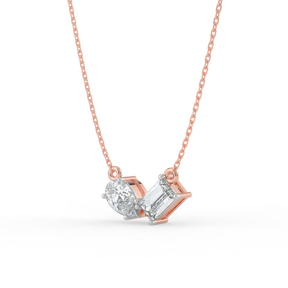 Gema Dual Stone Lab Diamond Necklace