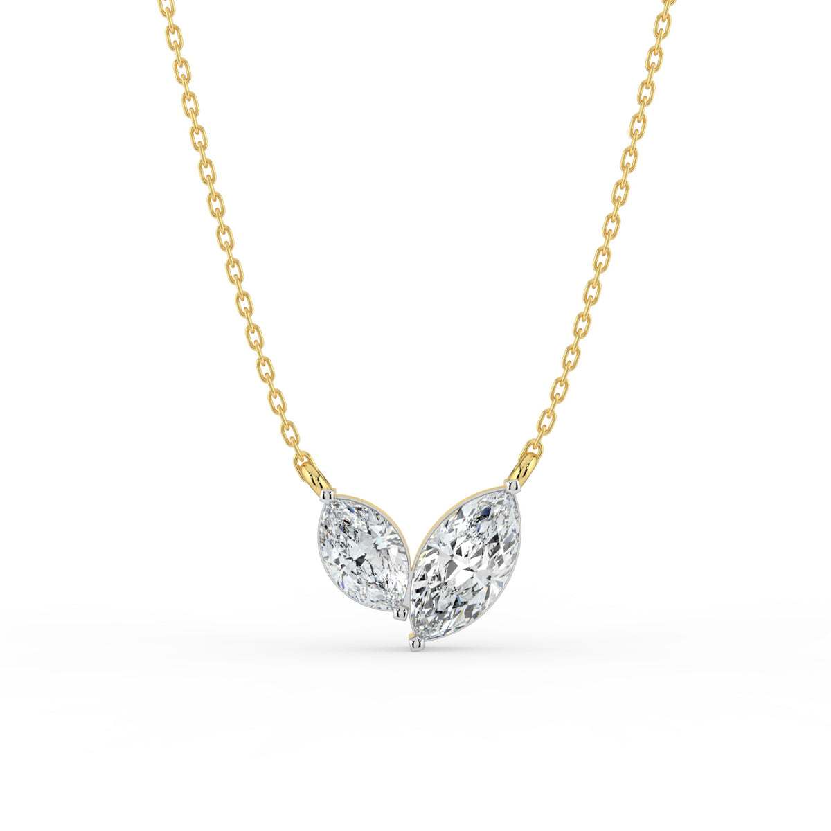 Dual Marquise Lab Diamond Necklace