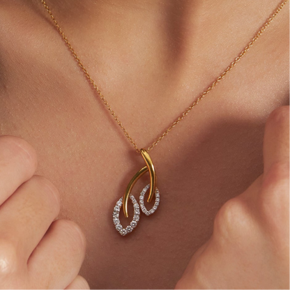 Leafy Luster Diamond Pendant (With Chain)