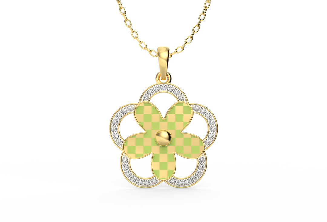 Blossom Siesta Lab Diamond Pendant (With Chain)