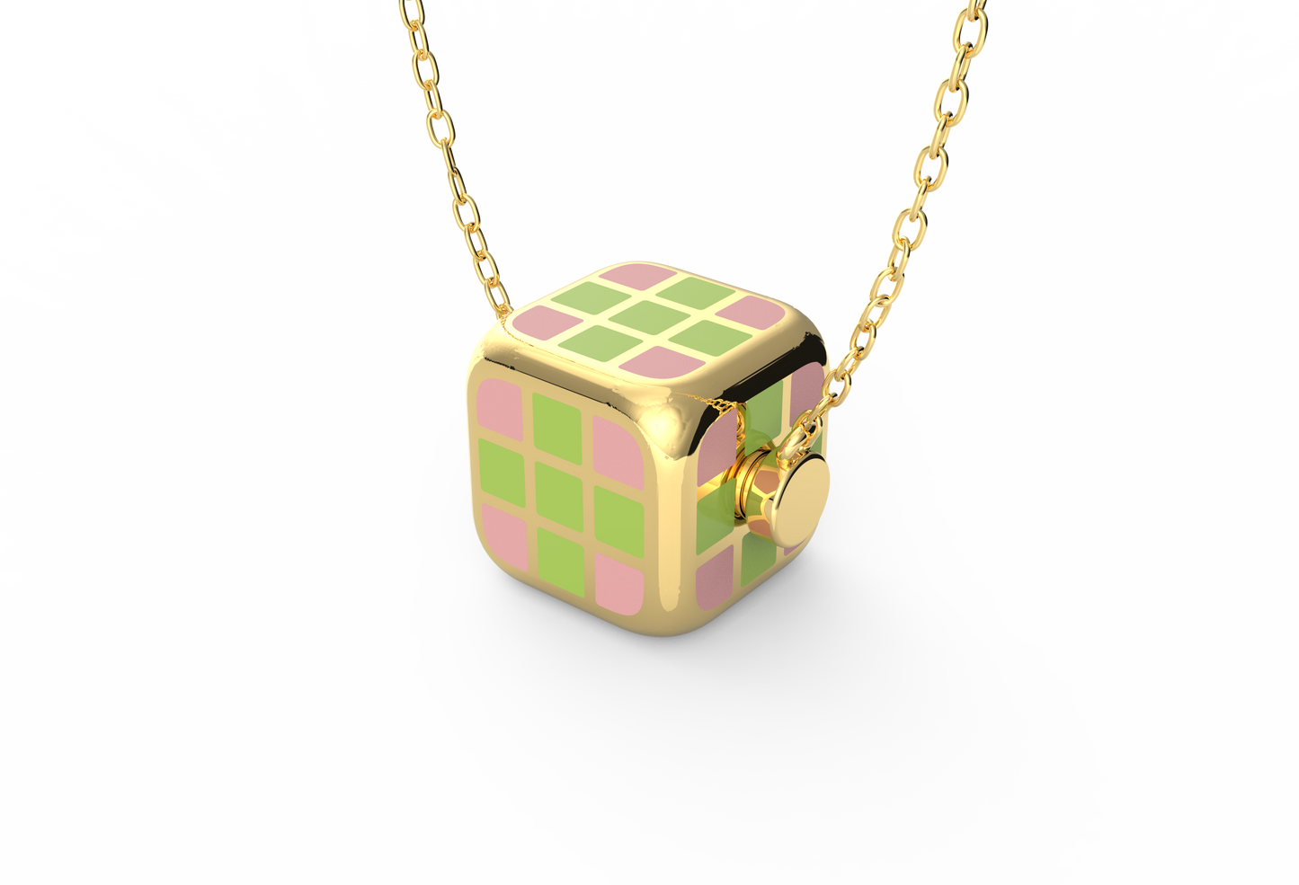 Quirky Cube Spinning Necklace