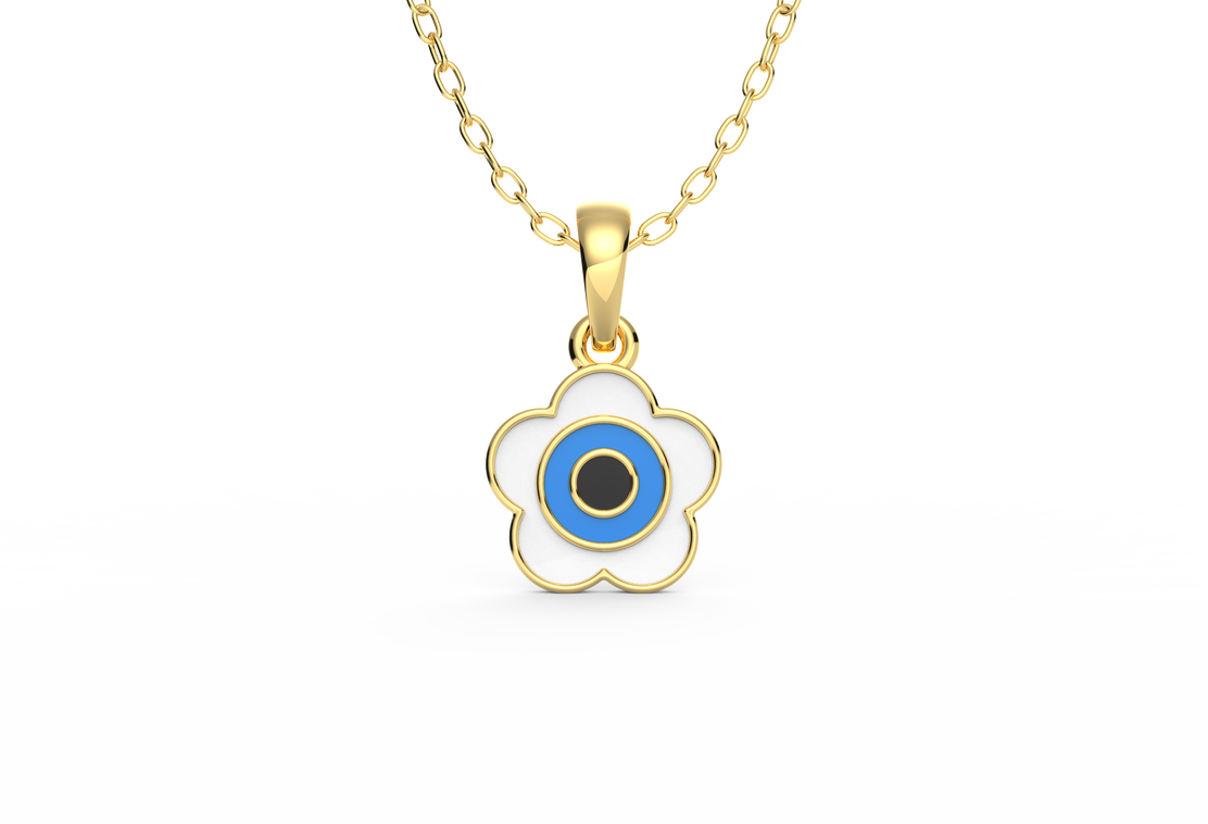 Flora Evil Eye Pendant (With Chain)