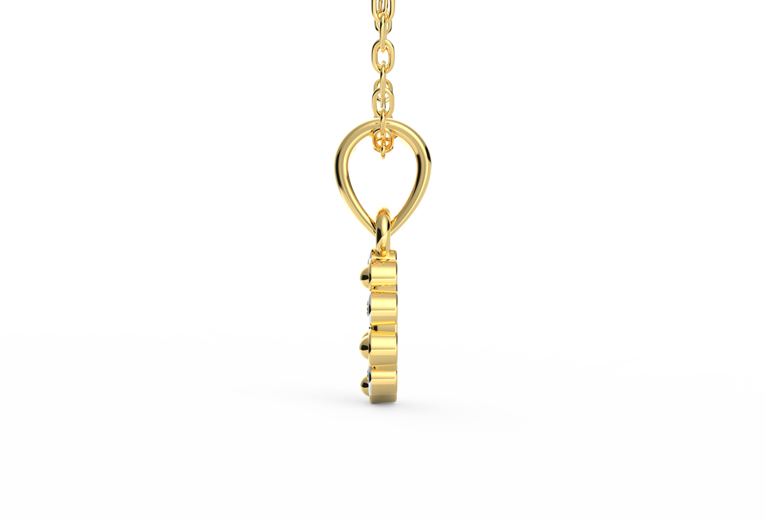 Halo Evil Eye Lab Diamond Pendant (With Chain)