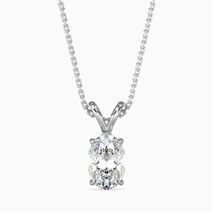 50 Cent Oval Solitaire Pendant