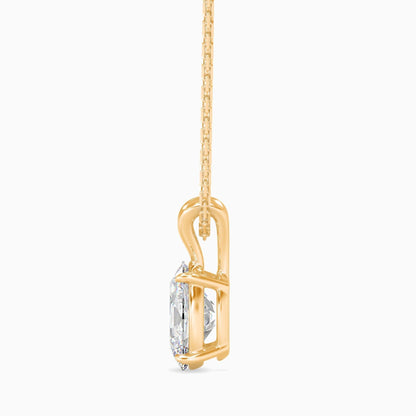 50 Cent Oval Solitaire Pendant (With Chain)