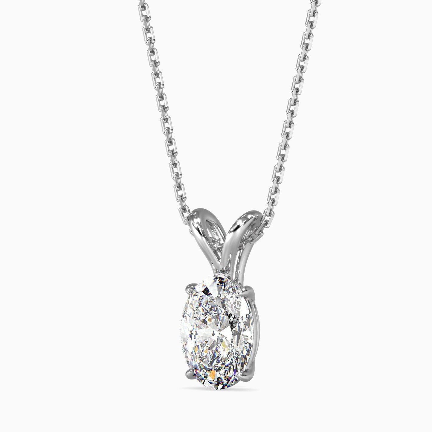 50 Cent Oval Solitaire Pendant