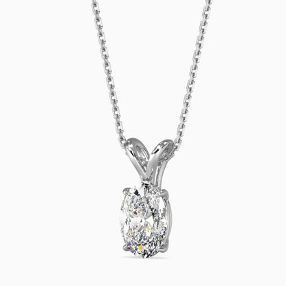 50 Cent Oval Solitaire Pendant