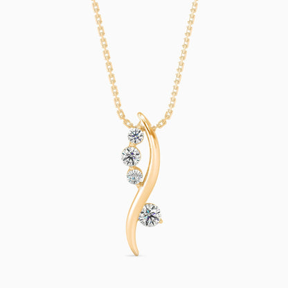 Celestial Droplets Diamond Pendant (With Chain)
