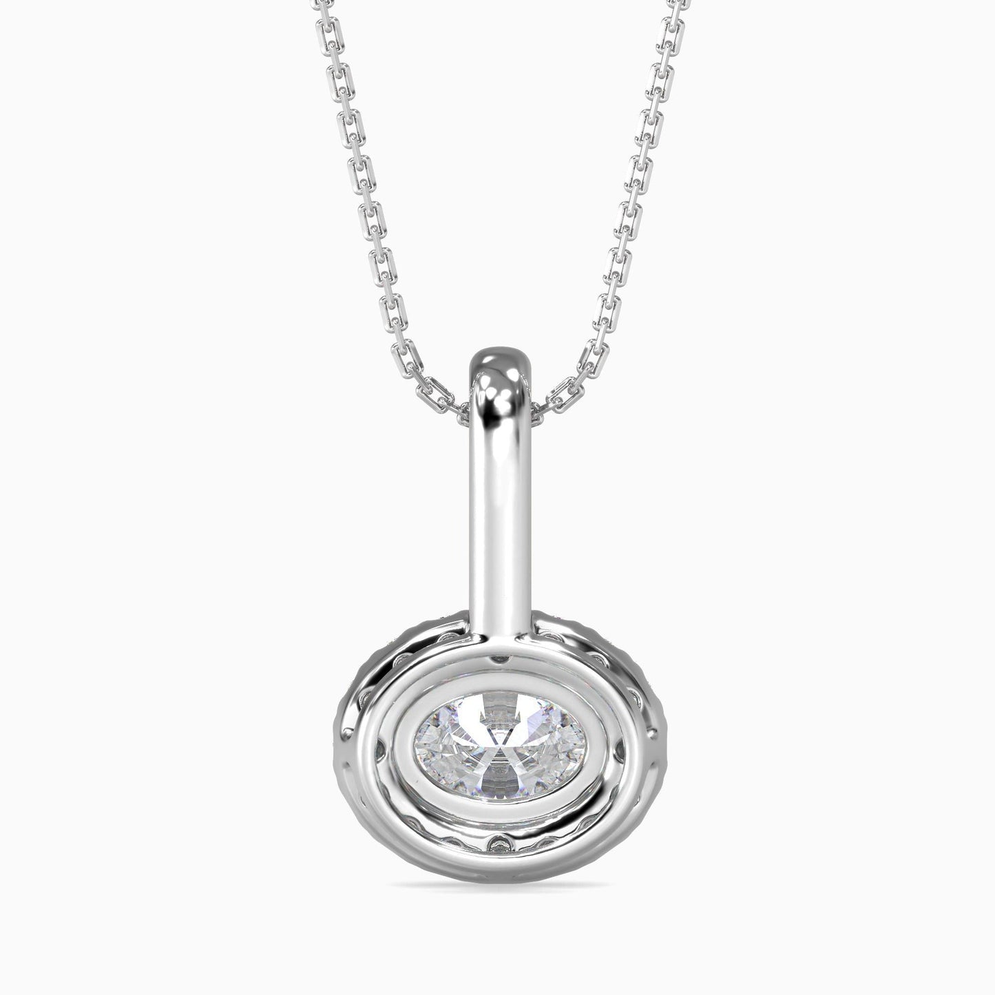 25 Cent Oval Solitaire Pendant with Halo